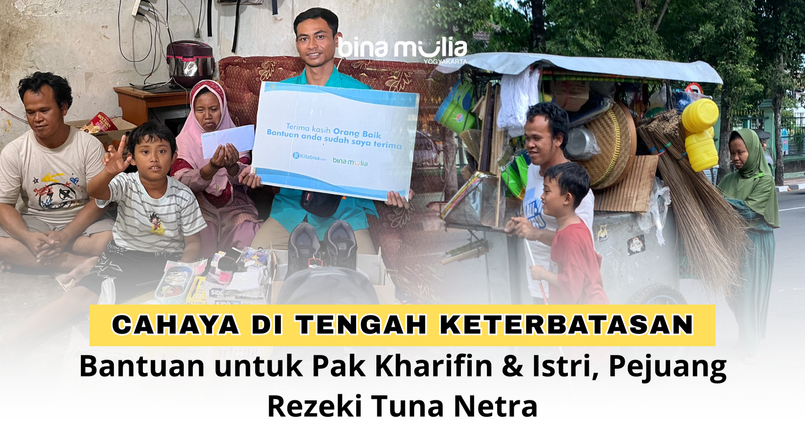 Cahaya di Tengah Keterbatasan: Bantuan untuk Pak Kharifin dan Istri, Pejuang Rezeki Tuna Netra