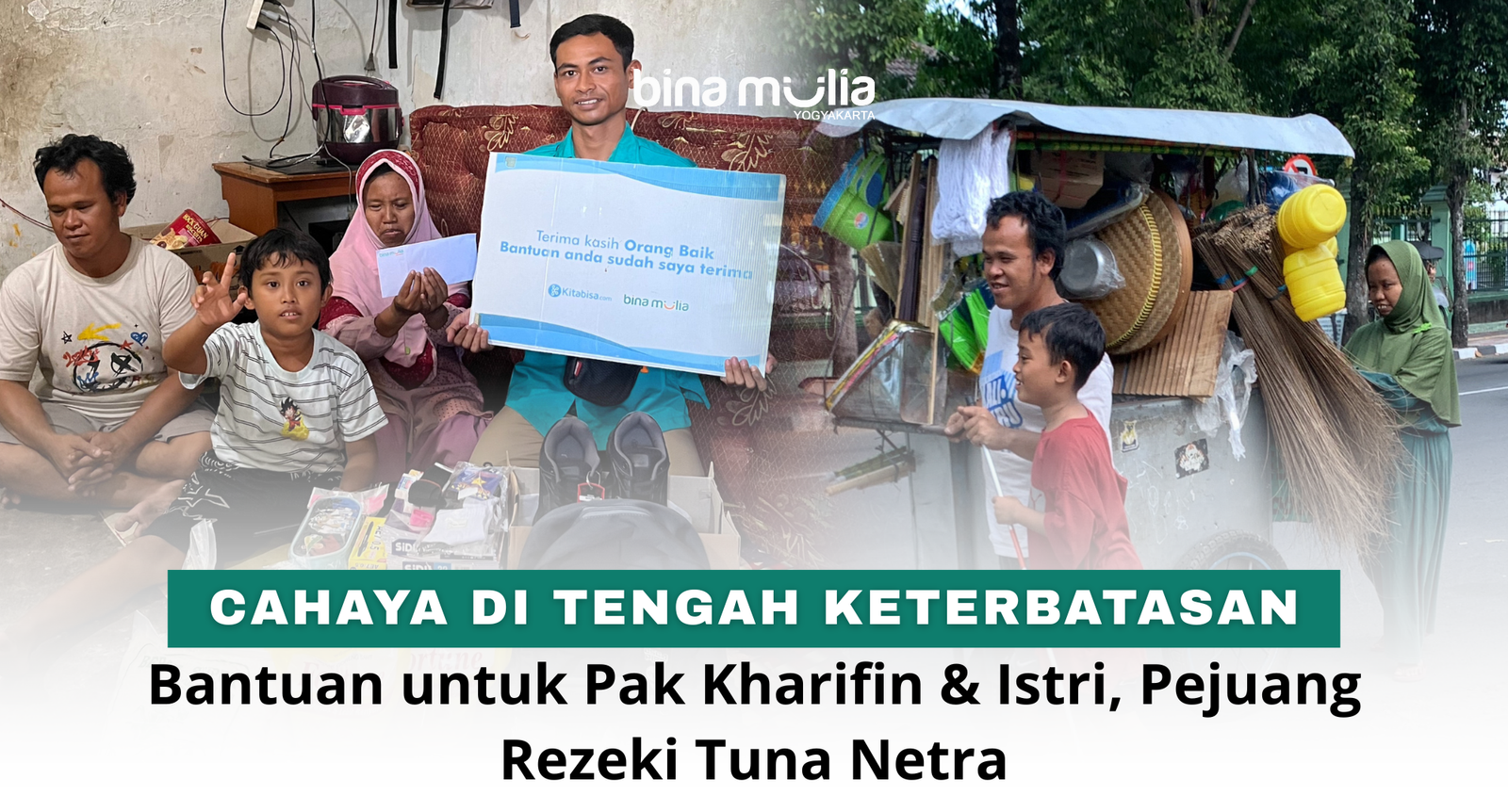 Cahaya di Tengah Keterbatasan: Bantuan untuk Pak Kharifin dan Istri, Pejuang Rezeki Tuna Netra