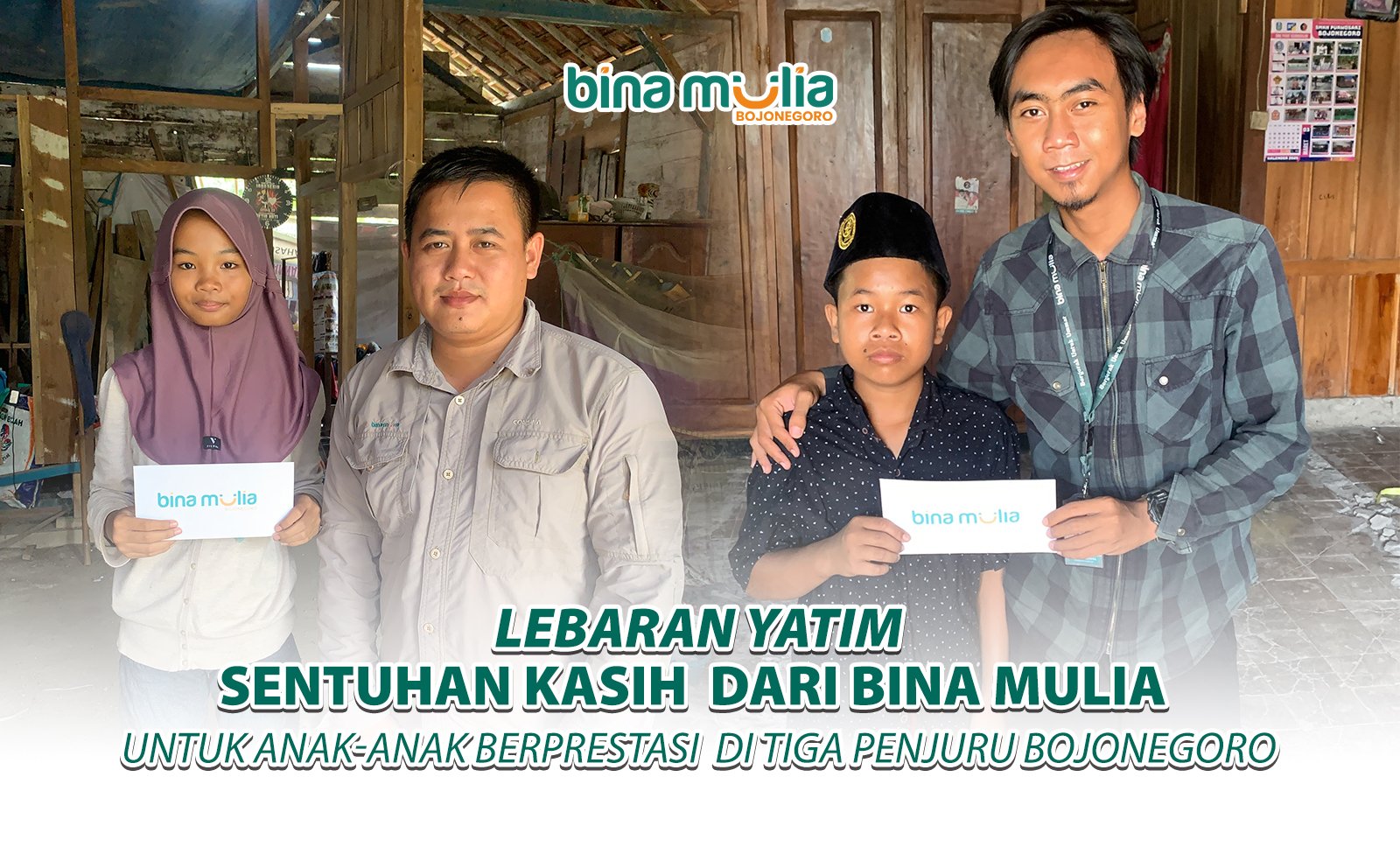 Lebaran Yatim, Sentuhan Kasih dari Bina Mulia untuk Anak-Anak Berprestasi di Tiga Penjuru Bojonegoro
