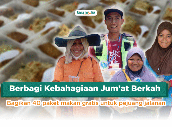 Jum’at Berkah Bina Mulia Balikpapan: 40 Paket Makan Gratis Dibagikan untuk Pejuang Jalanan