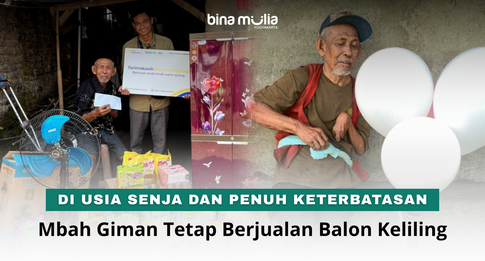 Di Usia Senja dan Penuh Keterbatasan, Mbah Giman Tetap Berjualan Balon Keliling