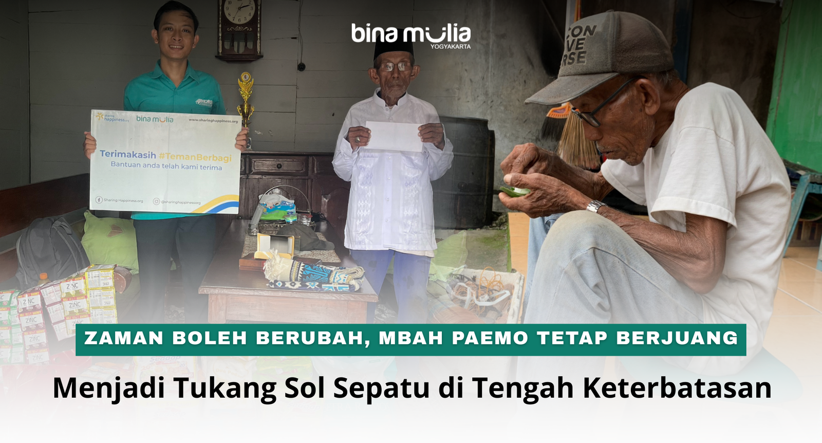 Zaman Boleh Berubah, Mbah Paemo Tetap Berjuang Menjadi Tukang Sol Sepatu di Tengah Keterbatasan